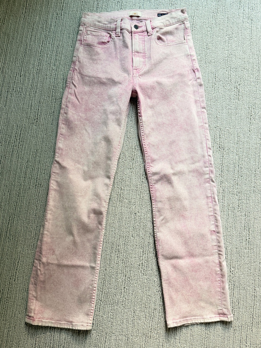 FAHERTY Unique Soft Stretchy Pink Acid Wash Mid-Rise Straight Leg Jeans 27 NEW!!